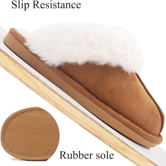Kids Slippers Girls Boys Memory Foam Soft Plush Warm House Shoes Anti-Slip Fluff - Picture 5 of 7